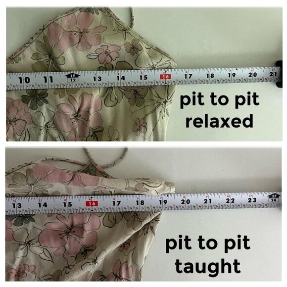 beige and pink floral y2k silk dress - Picture 5 of 8